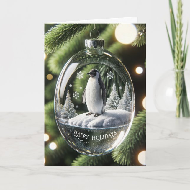 Glass Penguin-julprydnad Helgkort (Framsida)