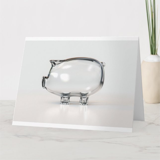 Glass Piggy Bank Kort (Framsida)