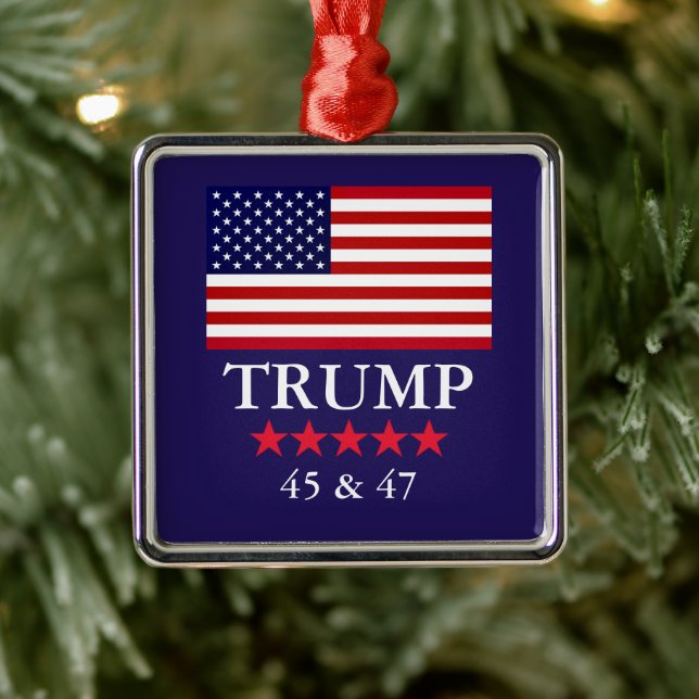 GLASS PRESIDENT DONALD TRUMP CHRISTMAS ORNAMENT (Träd)