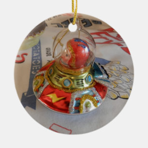 Glass prydnad för astronaut på Idaho vintage Julgransprydnad Keramik