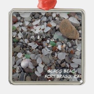 Glass prydnad för strandFort Bragg Kalifornien Julgransprydnad Metall