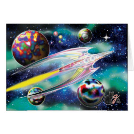 Glass raket hälsningskort