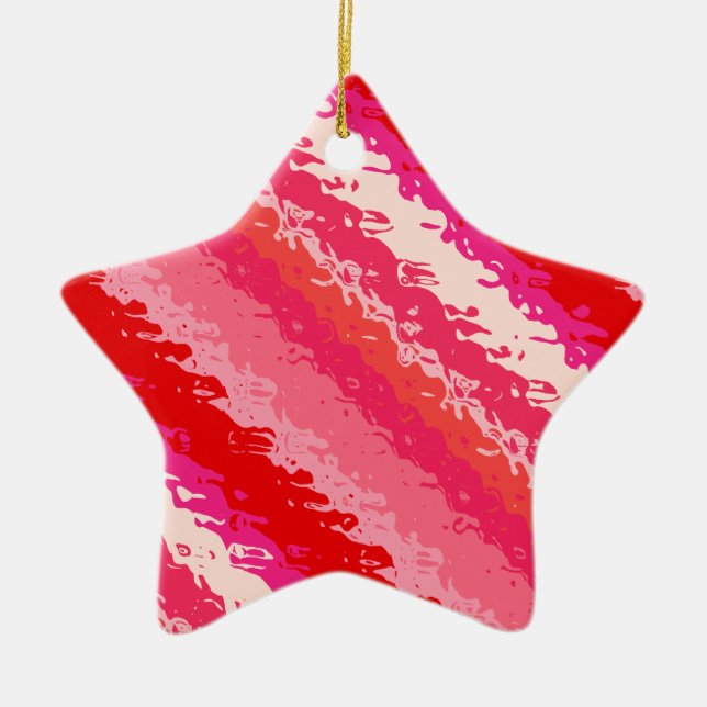 Glass rand - korallets nyanser julgransprydnad keramik (Framsidan)