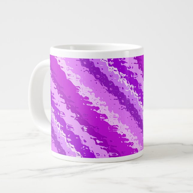 Glass rand - lila av ametyst jumbo mugg (Framsida vänster)