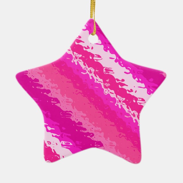 Glass rand - nyanser av djup rosa julgransprydnad keramik (Baksidan)