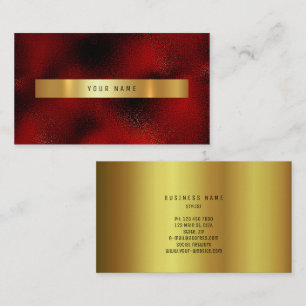 Glass Red Burgundy Vin Guld Vip Ombre Glitter Visitkort