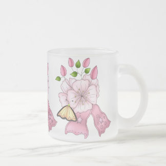 Glass Rosa Ribbon Mugg