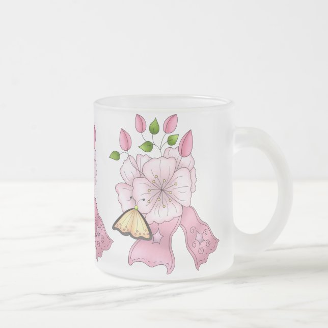 Glass Rosa Ribbon Mugg (Höger)