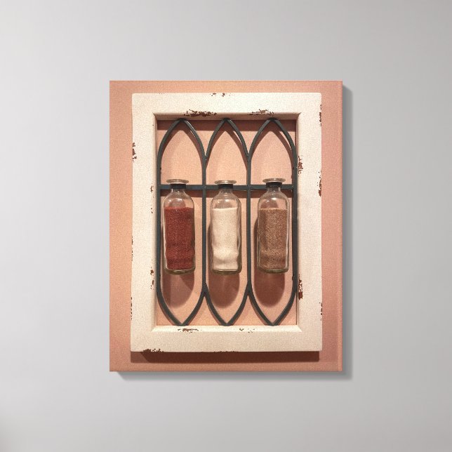 Glass Sand Flaskor Wall Art Canvastryck (Framsida)