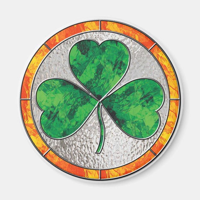 Glass Shamrock Magnet (Framsidan)