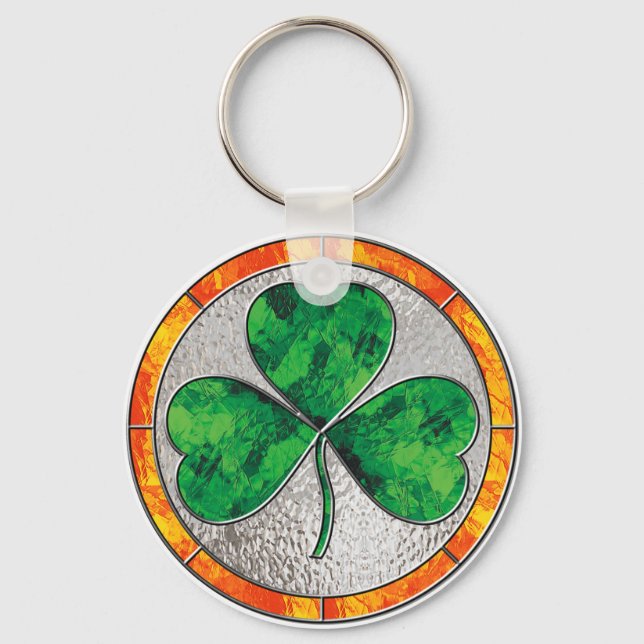 Glass Shamrock Nyckelring (Framsida)