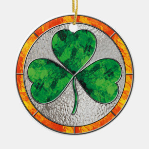 Glass Shamrockprydnad Julgransprydnad Keramik