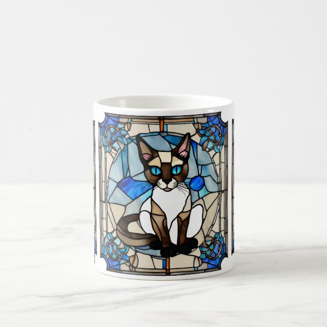 Glass siamese Cat Mugg (Center)