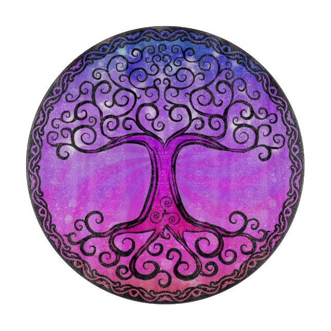 Glass skärbräda - 'Celtic träd av Life (Framsidan)