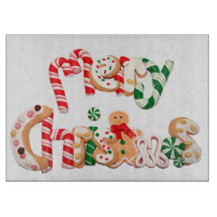 Glass skärbräda/jul