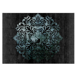 Glass skärbräda - 'sittande Raven