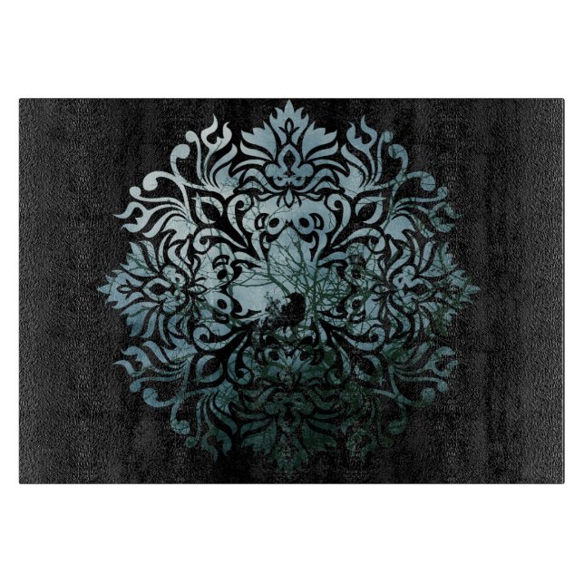 Glass skärbräda - 'sittande Raven (Framsidan)