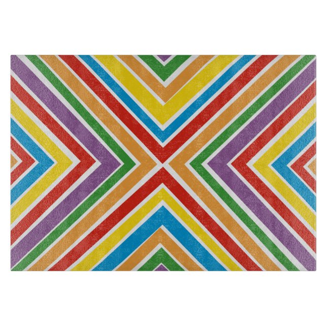 Glass skärbrädaBullseyeregnbåge (Framsidan)