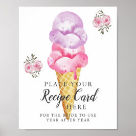 Glass Skylt för Receptkort för Glass Här