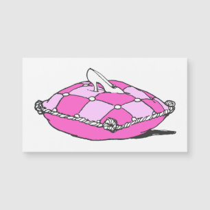Glass Slipper Rosa Pillow Magnetic Affärskort