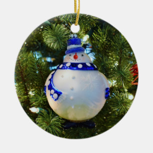 Glass Snögubbe Ornament