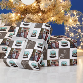 Glass Snowball Village Brown Julfoto Presentpapper