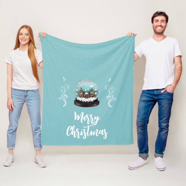 Glass Snowball Winter Village Foliage jul Fleecefilt (På plats)