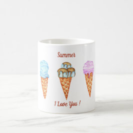 Glass sommar kaffemugg Jag älskar dig glass