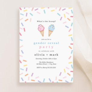 Glass Sprinkles Gender Reveal Inbjudningar