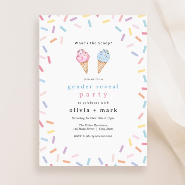 Glass Sprinkles Gender Reveal Inbjudningar (Skapare uppladdad)