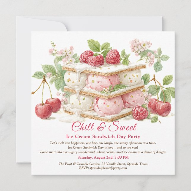 Glass-strår-dagen Vattenfärg-inbjudan Inbjudningar (Framsida)