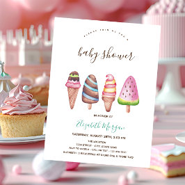 Glass Strimmat Rosa Kon Babyfest Inbjudningar