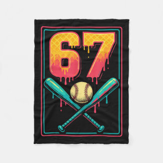 Glass Strömmande Baseball Grejer 67 Meme Gen Alpha Fleecefilt