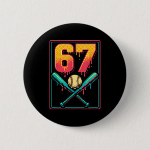 Glass Strömmande Baseball Grejer 67 Meme Gen Alpha Knapp