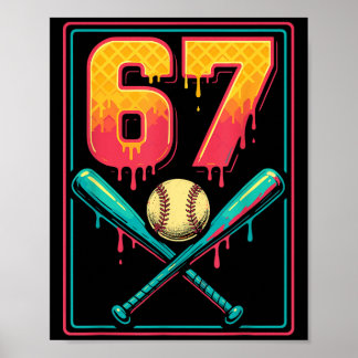 Glass Strömmande Baseball Grejer 67 Meme Gen Alpha Poster