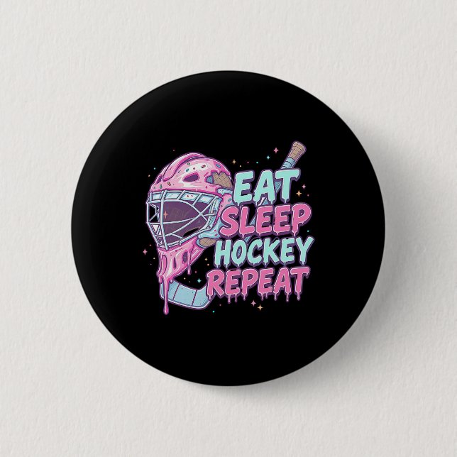 Glass Strömmande Ishockey Målvakt Mask Äta Sova Ho Knapp (Framsida)