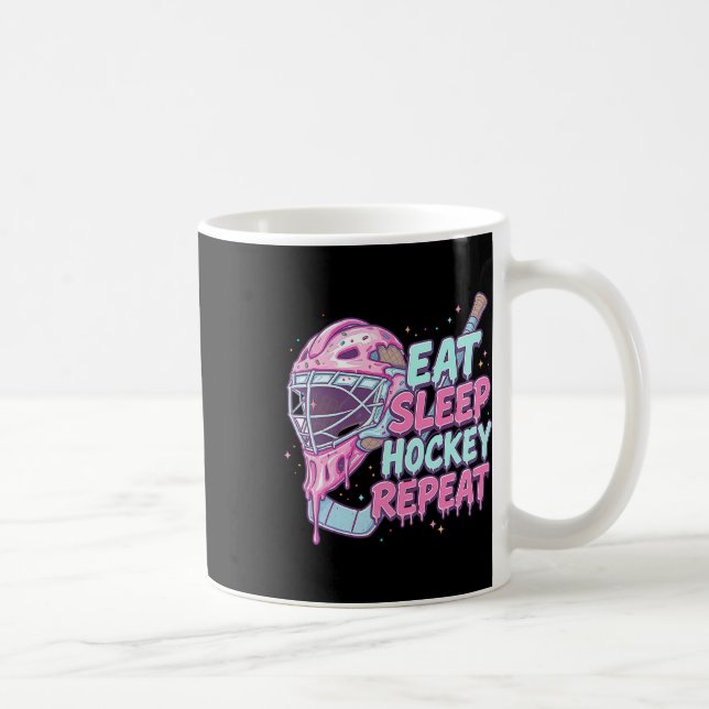 Glass Strömmande Ishockey Målvaktsmask Äta Sova Is Kaffemugg (Höger)