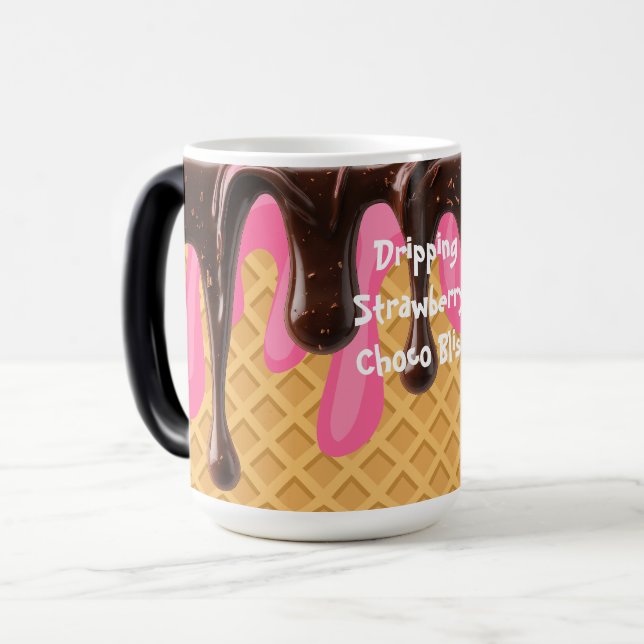 Glass Strömmande Jordgubb Choco Bliss Magisk Mugg (Framsida vänster)