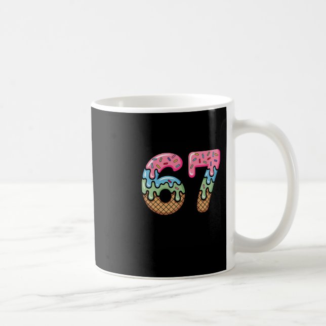 Glass Strömmar Meme Rollig Sex Sju 67 Present  Kaffemugg (Höger)