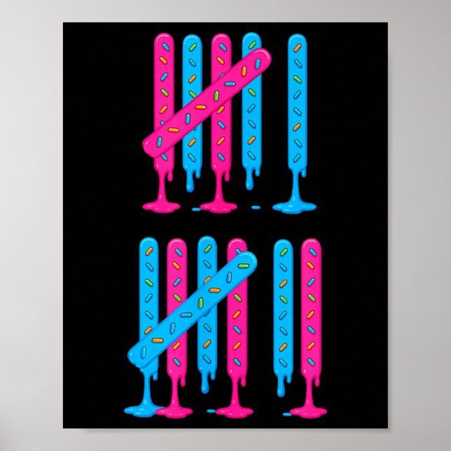 Glass Strömmar Tally Märken 67 Meme Räkning 6 7 Br Poster (Framsidan)