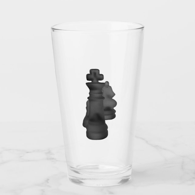 Glass Tumbler Chess 16 onz Glaskopp (Framsida)