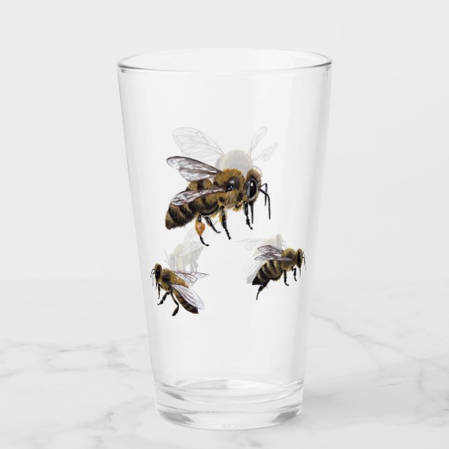 Glass Tumbler för honungsbin Glaskopp (Framsida)