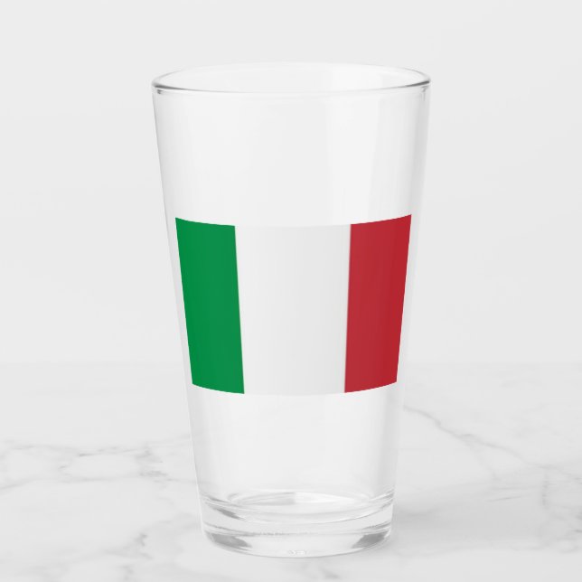 Glass Tumbler Italy Flag 16 onz Glaskopp (Framsida)