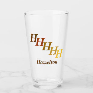 Glass Tumbler - klivit initialer och namn i brunt Glaskopp