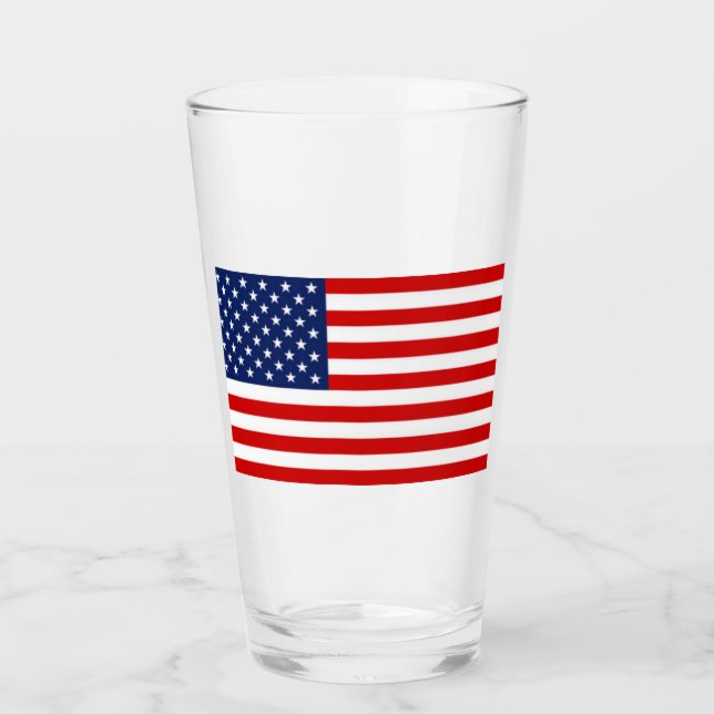 Glass Tumbler USA Flag 16 onz Glaskopp (Framsida)