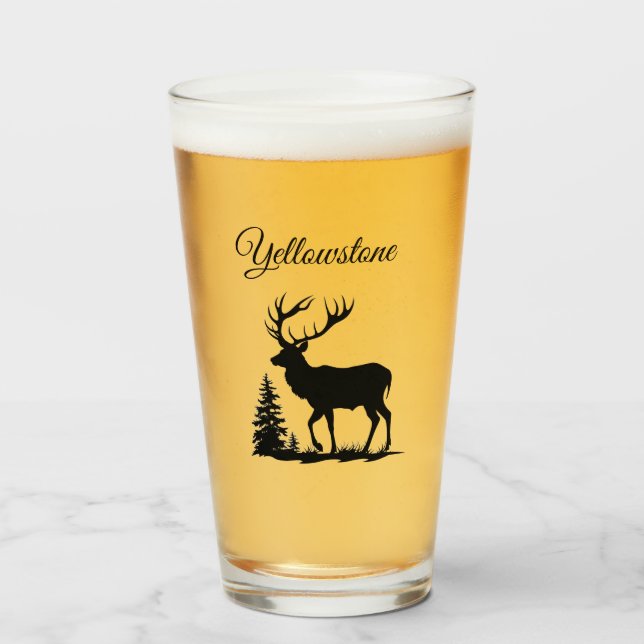 Glass Tumbler-Yellowstone Elk Glaskopp (Framsida fylld)