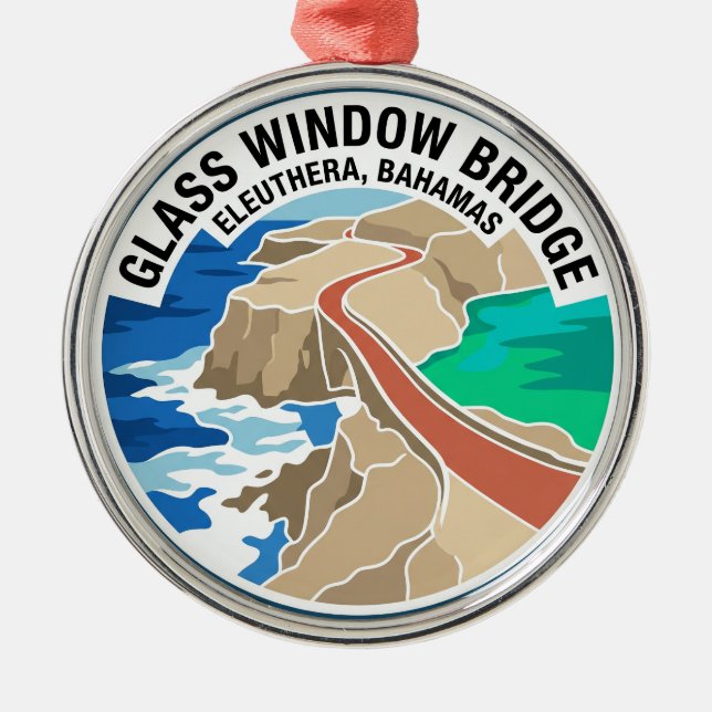 Glass Window Bridge Bahamas Julgransprydnad Metall (Framsidan)