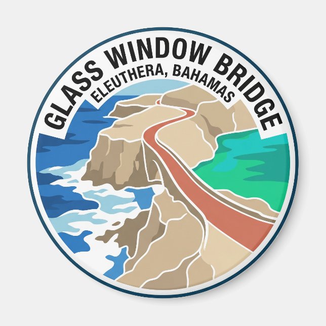Glass Window Bridge Bahamas Magnet (Framsidan)