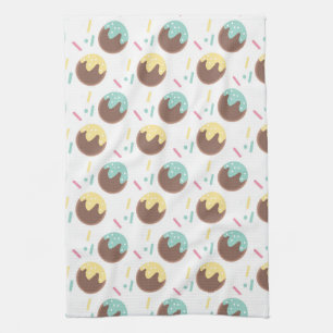 Glassad Cake Pop Munk Sprinkles Söt Matglad Kökshandduk