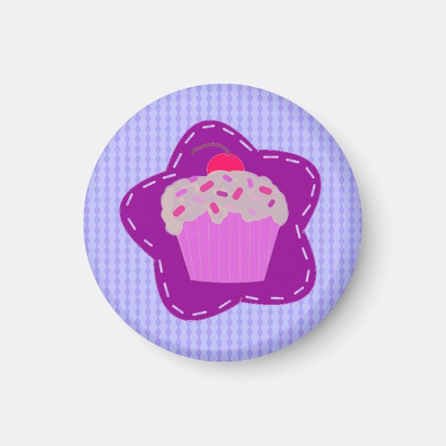 Glassad Cupcake Magnet (Framsidan)